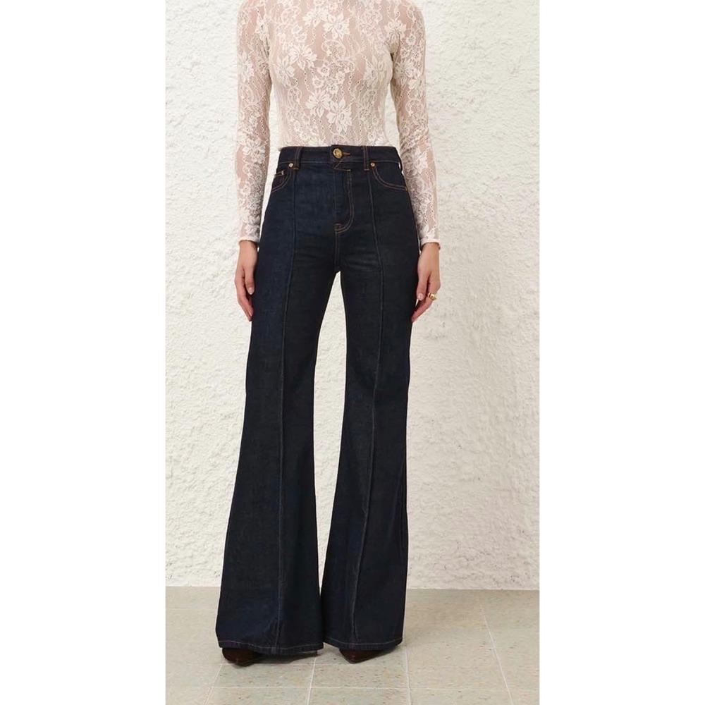 Zimmermann Dark Indigo High-Rise Flare Jeans